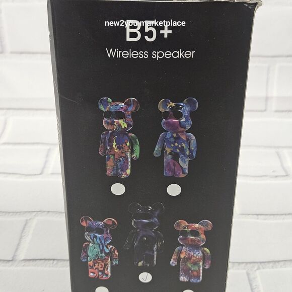 B5+ Wireless Graffiti Bear Speaker Galaxy Space Print - Picture 11 of 13